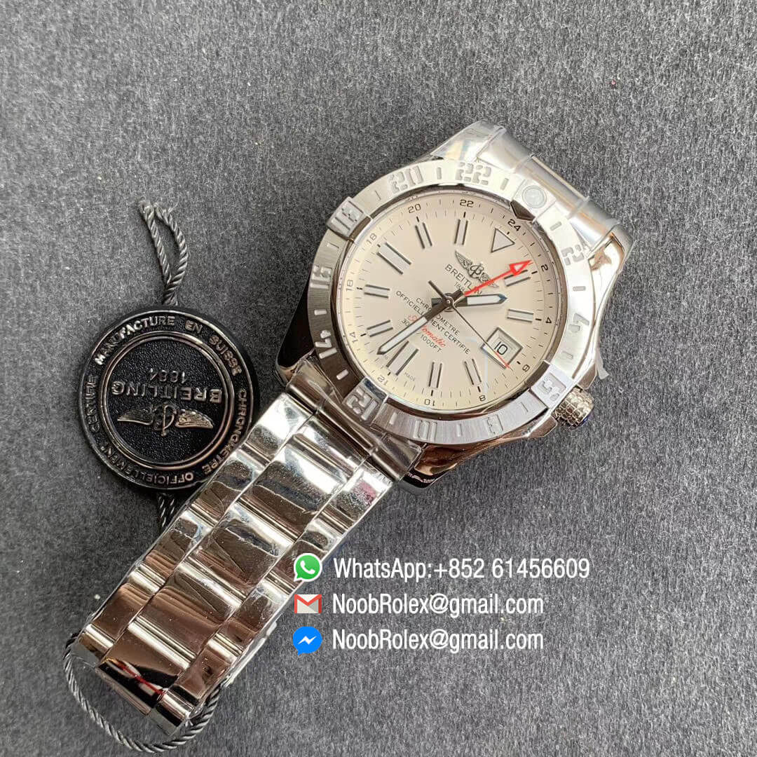 GF Factory New Avenger II GMT V2 Edition Steel Case White Dial Stick Markers on Steel Bracelet A2836 Noob Watch News 09