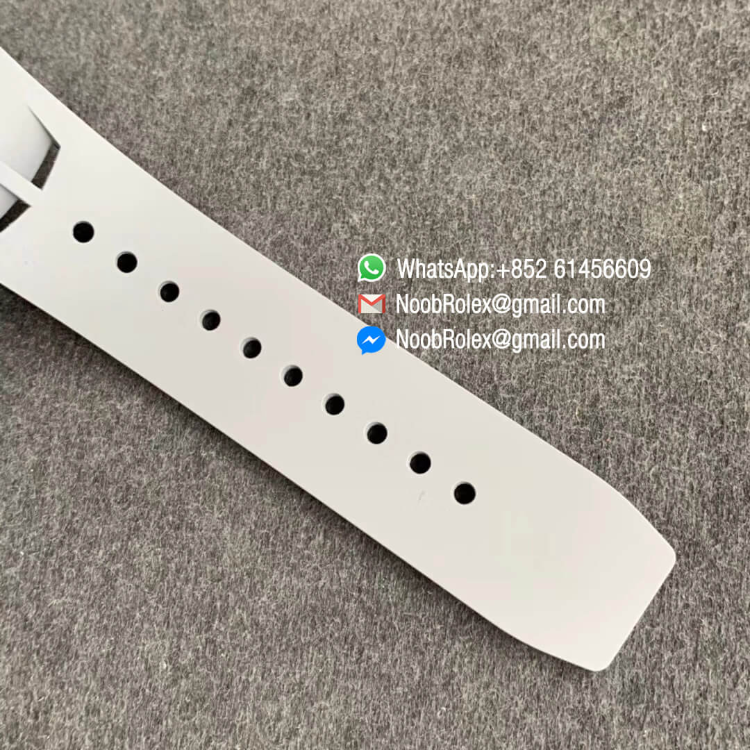 KV Factory Swiss Watch Replica RM011 FM Polo Club St Tropez Edition White Ceramic Case Flyback Chronograph Crystal Skeleton Dial Blue Crown 07