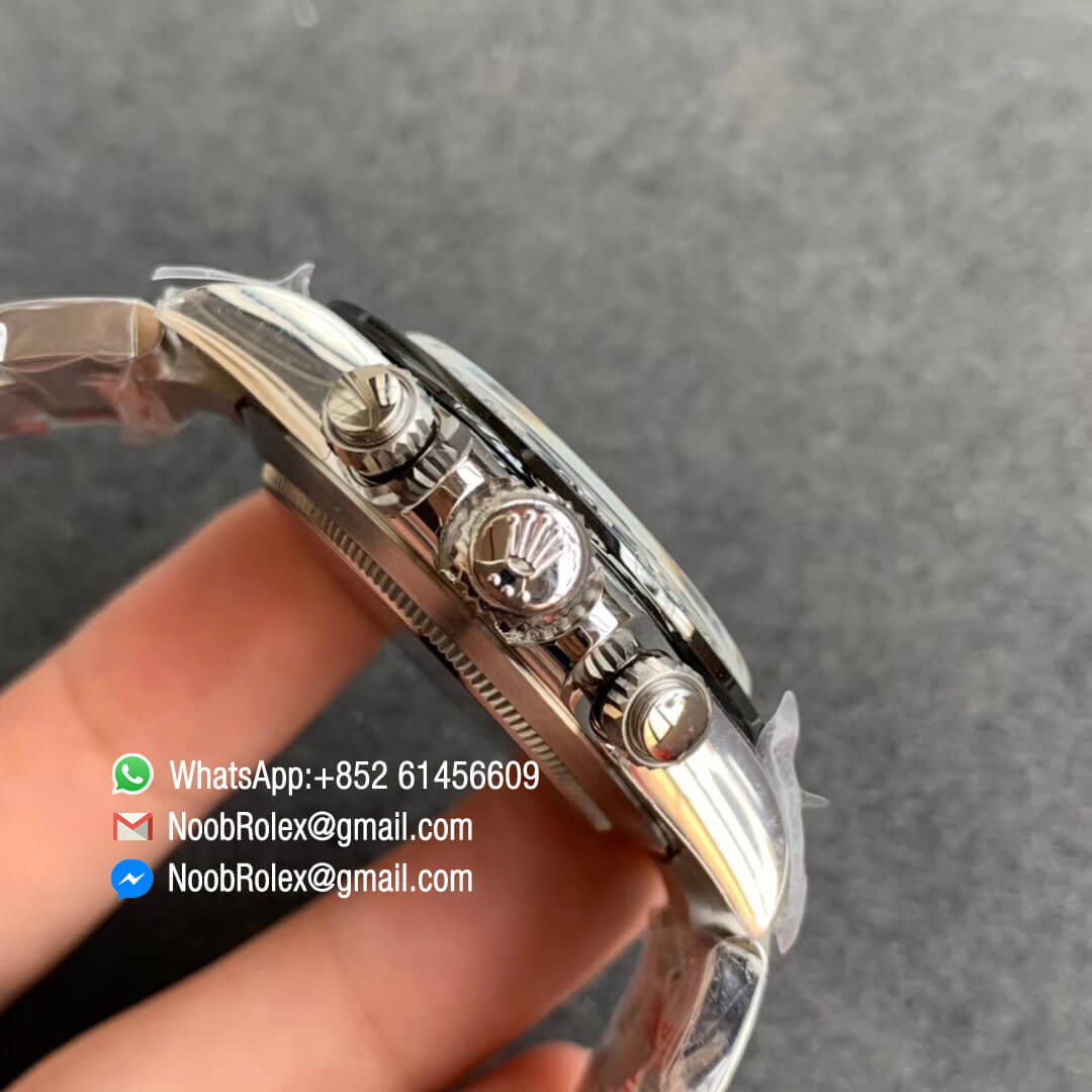 Noob Factory V3 Pandda Daytona 116500 in 904L Steel Thickness Same as Original SA4130 Full Chronograph Function Update to White Gold Stuff Font Bezel 04