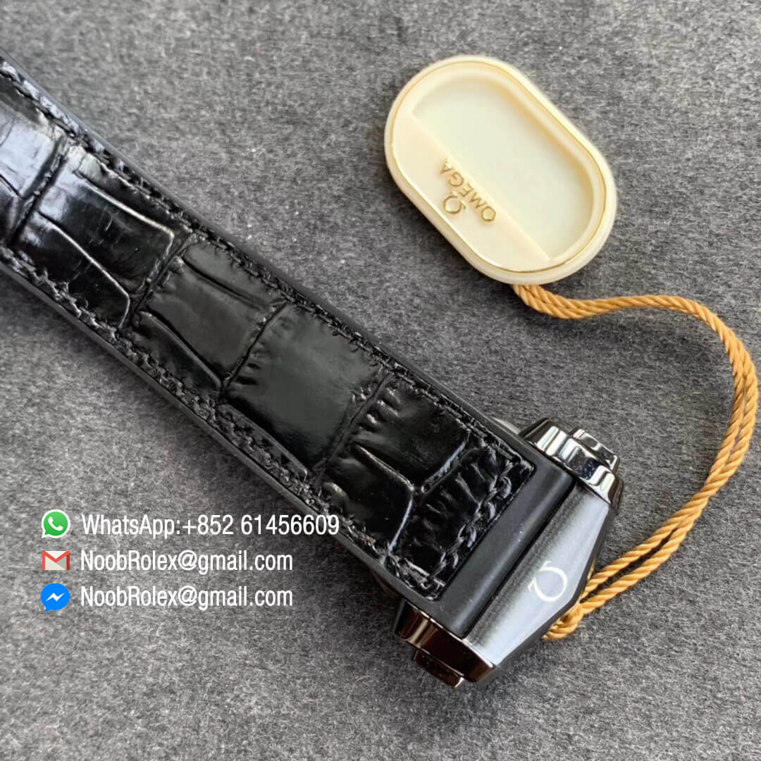 Swiss Clone Watches VS Factory Top Edition Omega Planet Ocean Deep Gold Black 45mm Black Ceramic on Black Leather Strap A8906 Super Clone 06