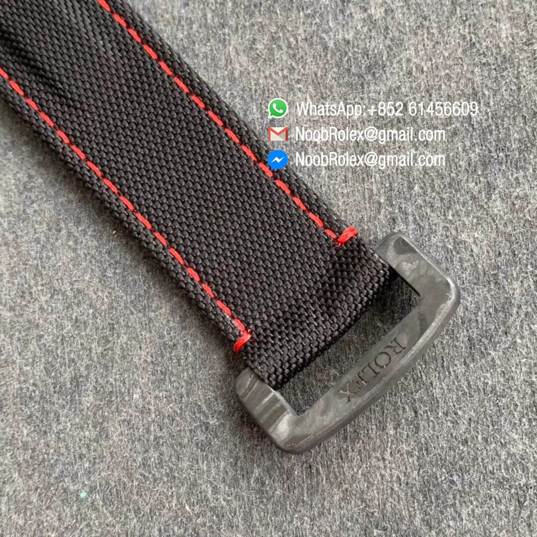 Swiss Movement Clone Watches WWF Daytona DIW Carbon Case and Bezel Black Dial on Black Nylon Strap A7750 06