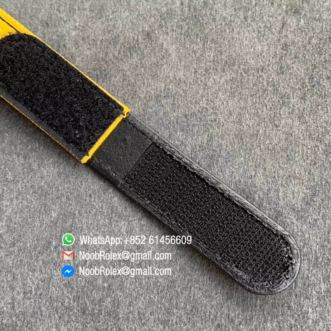 Swiss Replica Watches Rolex Daytona DIW Black Carbon Case and Bezel Black Dial on Yellow Nylon Strap A7750 TWF Best Edition