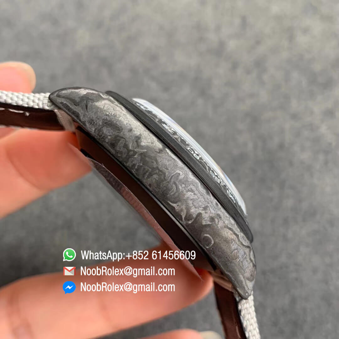 Swiss Replica Watches Daytona DIW Black Carbon Case and Bezel White & Black Dial on Black Nylon Strap A7750 TWF Best Edition