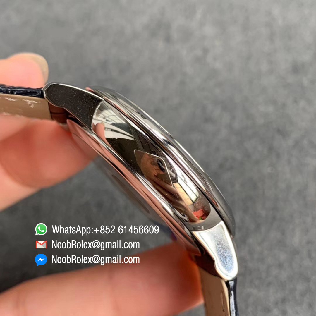 Swiss Watch Replica De Ville Prestige Power Reserve Steel Case Gray Dial Blue Markers MIYOTA 9015 ZF Edition - Noob Watch Time