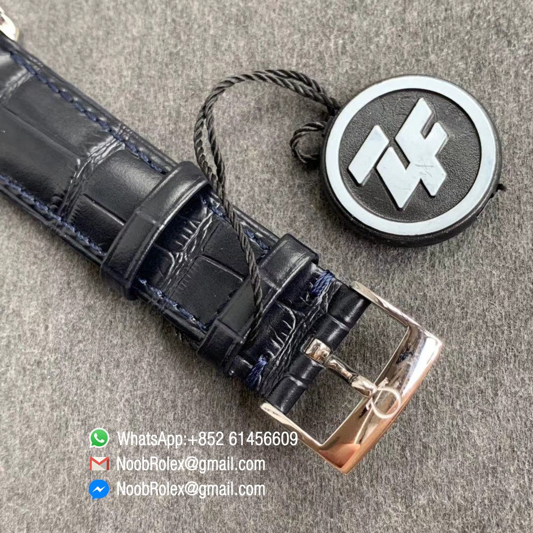 Swiss Watch Replica De Ville Prestige Power Reserve Steel Case Gray Dial Blue Markers MIYOTA 9015 ZF Edition - Noob Watch Time