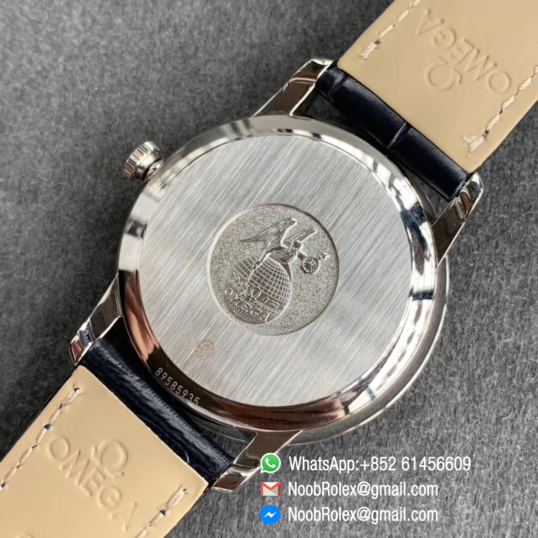 Swiss Watch Replica De Ville Prestige Power Reserve Steel Case Gray Dial Blue Markers MIYOTA 9015 ZF Edition - Noob Watch Time