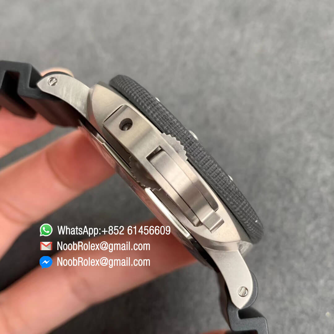 Swiss Watch Replica PAM799 Titanium Case Carbotech Bezel Black Dial on Rubber Strap P.9010 Clone VSF Edition - Noob Watch Time