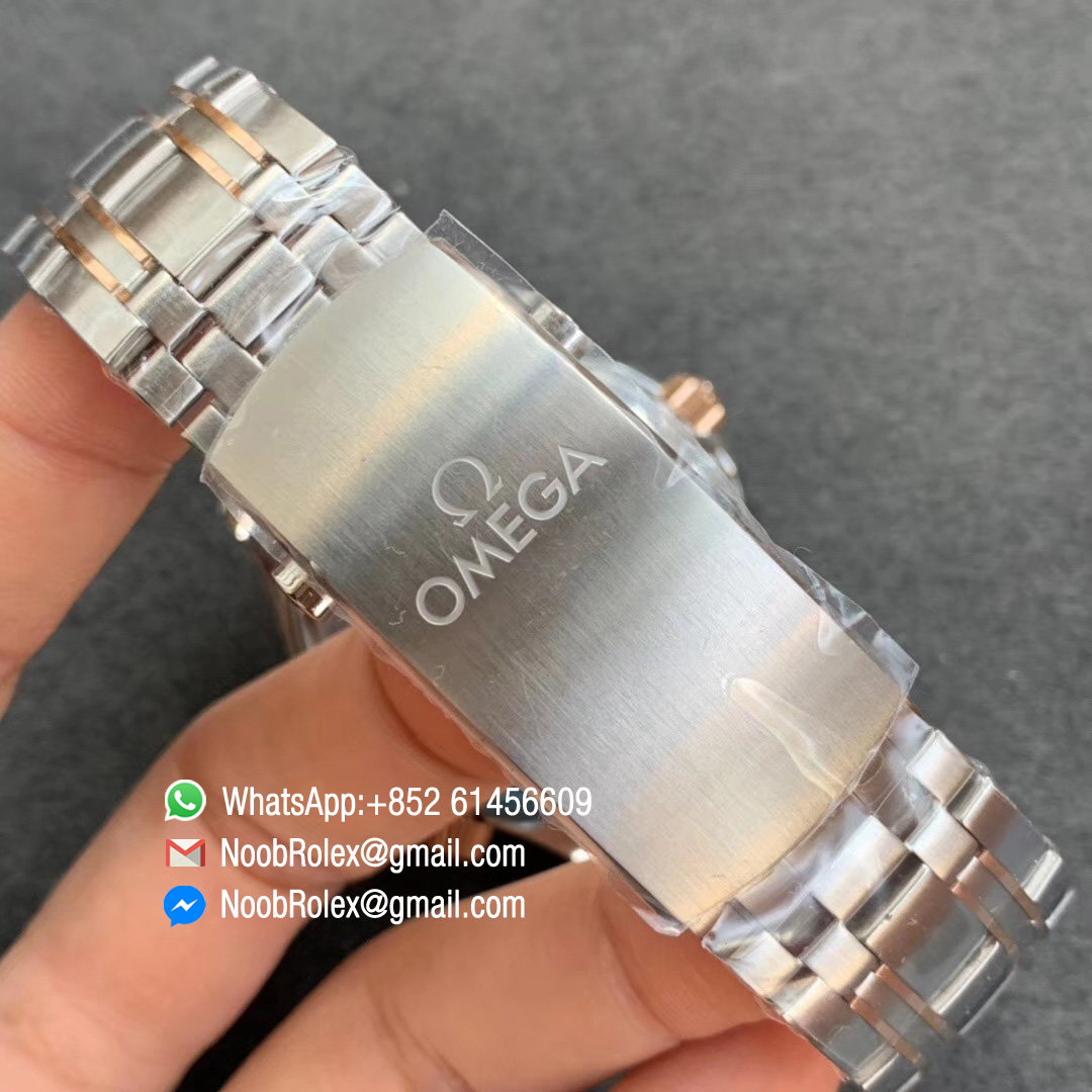 Swiss Watch Replica VS Factory Basel 2018 Seamaster Diver 300m Blue Dial Co Axial Rose Gold Case Bezel with Steel Rose Gold Bracelet A8800 06