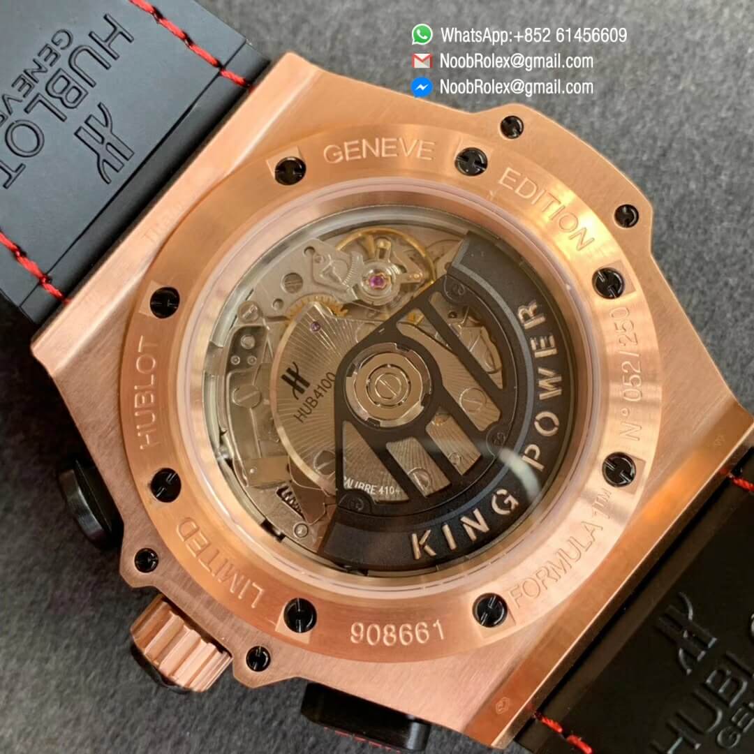 Big Bang Ferrari F1 Rose Gold Case Grey Dial Rose Gold Stick Markers Black Leather Strap HUB4100 V6F