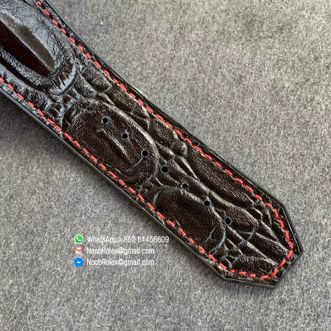 Big Bang Ferrari F1 Rose Gold Case Grey Dial Rose Gold Stick Markers Black Leather Strap HUB4100 V6F 1