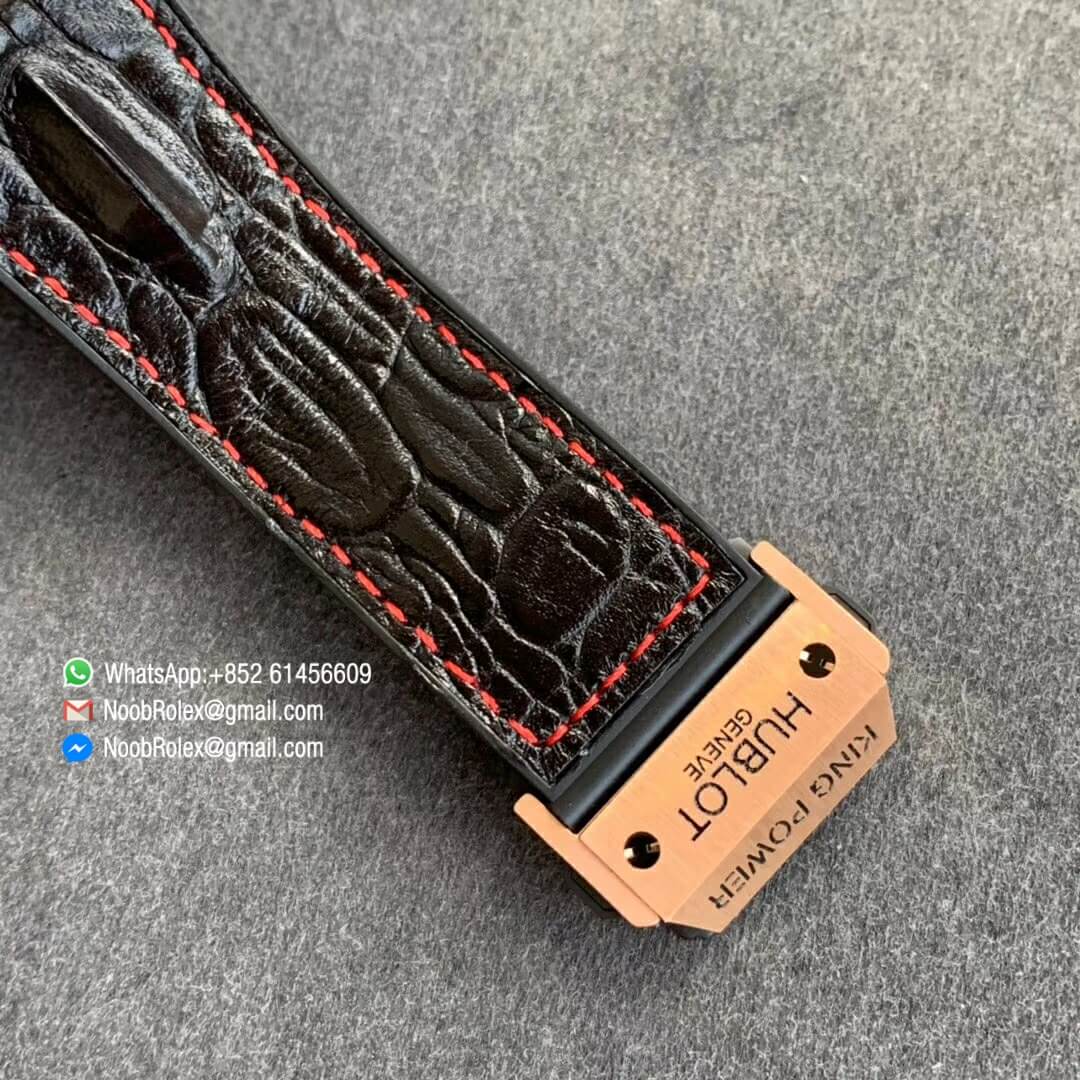 Big Bang Ferrari F1 Rose Gold Case Grey Dial Rose Gold Stick Markers Black Leather Strap HUB4100 V6F 2