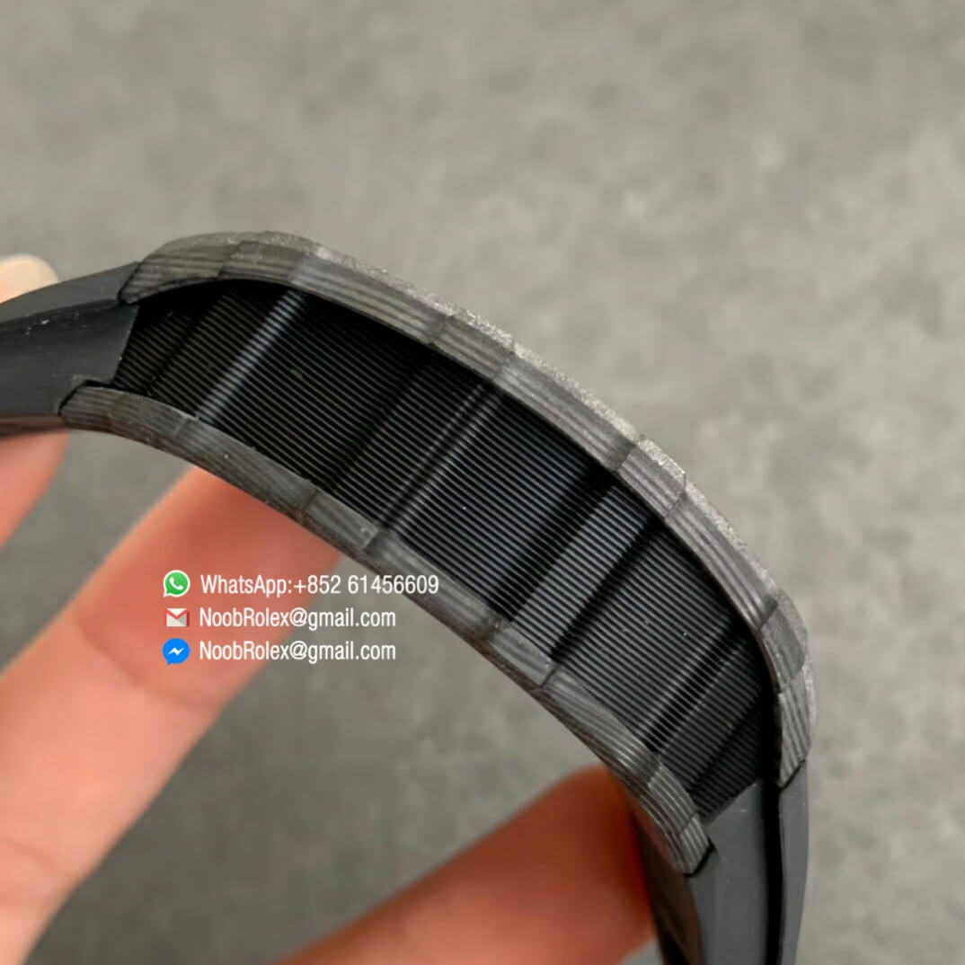 RM35 02 RAFA FORGE CARBON CASE ZF SKELETON DIAL ON BLACK RUBBER STRAP NH05A SWISS WATCH CLONE 4