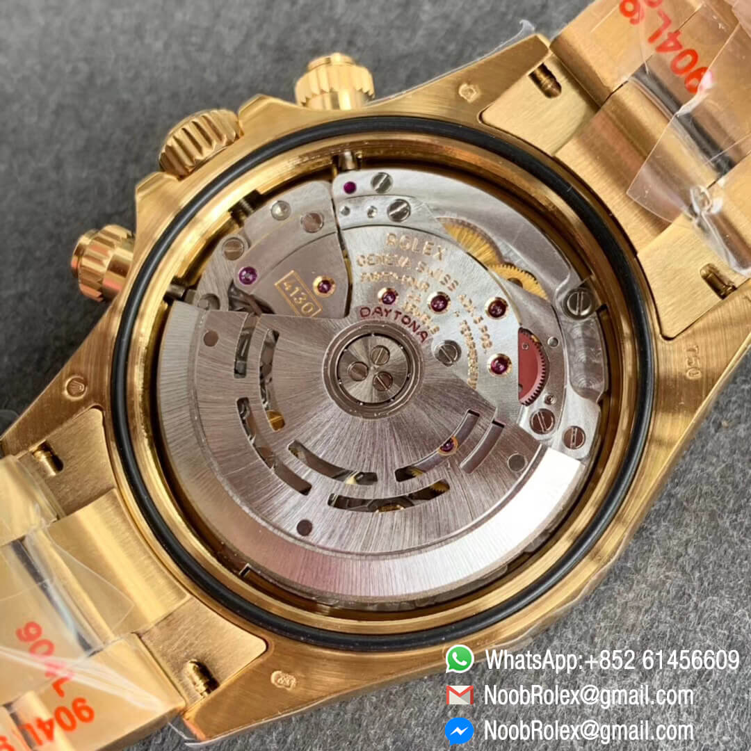 Swiss Watch Replica Noob Factory Watch Daytona 116508 Plated 18K Yellow Gold 904L Steel Case and Bracelet Yellow Gold Dial SA4130 V3 10