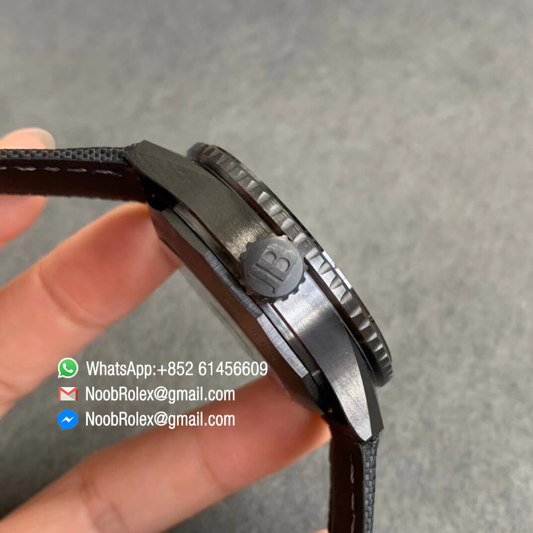 Blancpain Fifty Fathoms Bathyscaphe Black Ceramic Case ZF Best Edition Black Dial on Black Sail Canvas Strap A1315 04