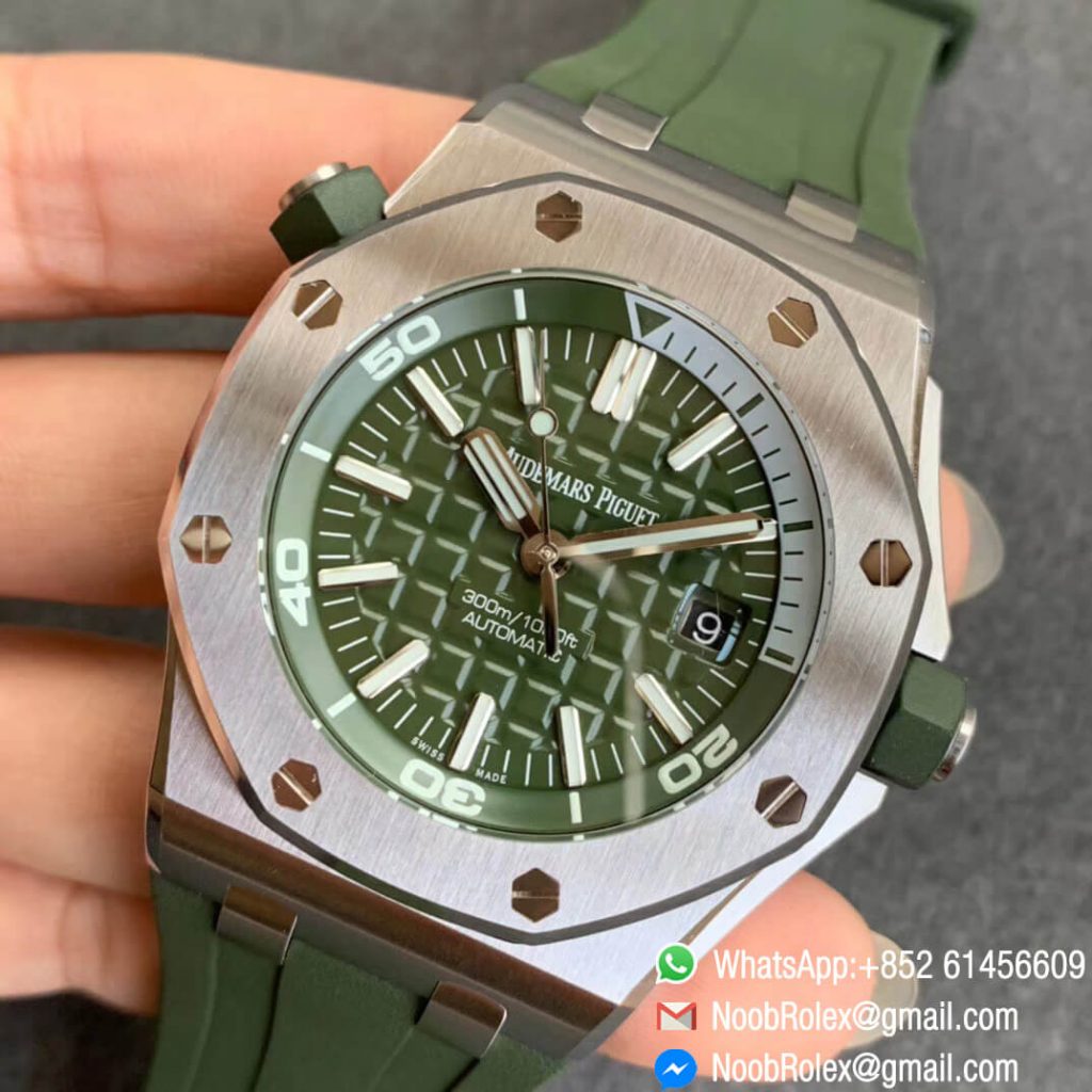 JF Watch Royal Oak Offshore Diver 15710 Green Dial and Green Rubber ...