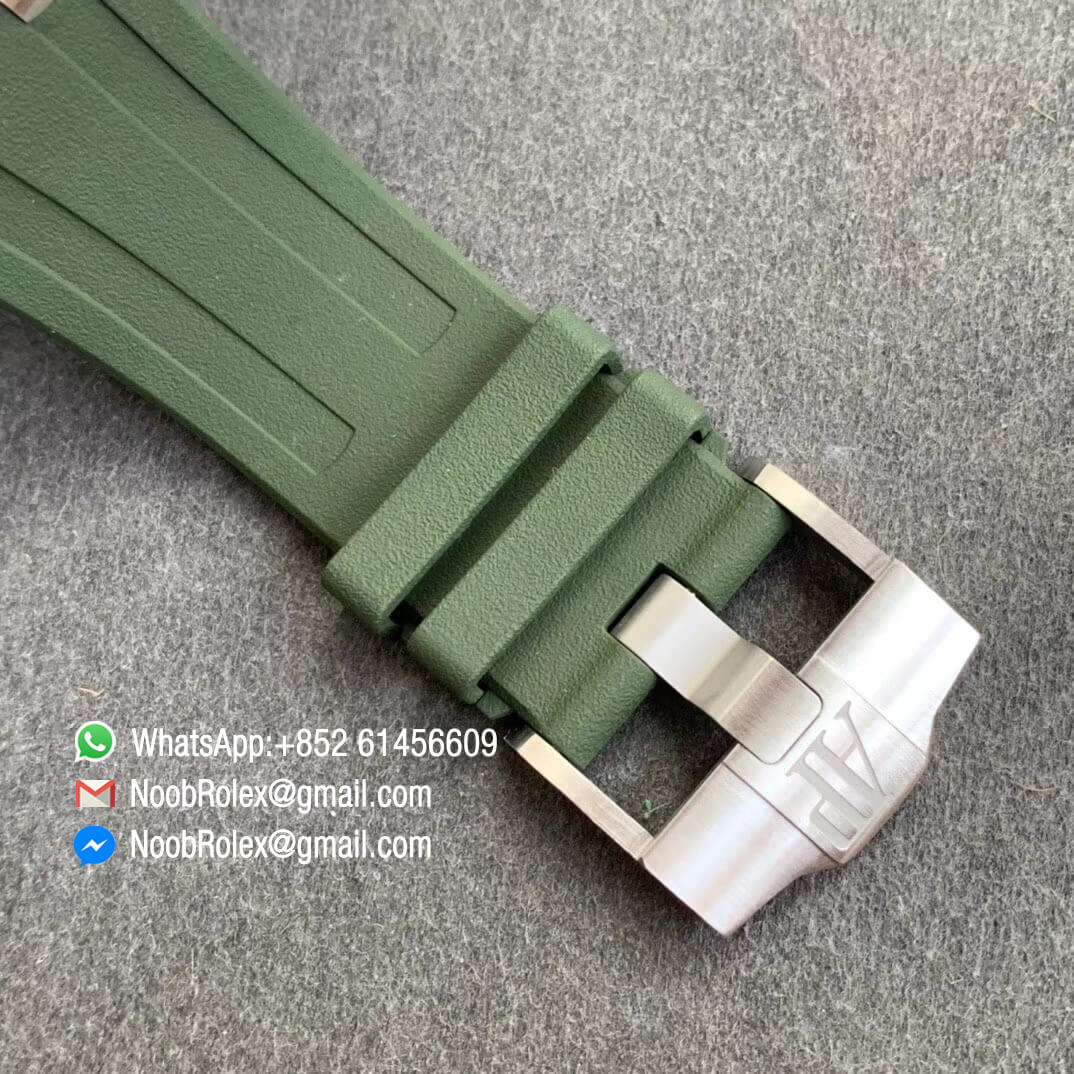 JF Watch Royal Oak Offshore Diver 15710 Green Dial and Green Rubber Strap Super Asian Clone 3120 06