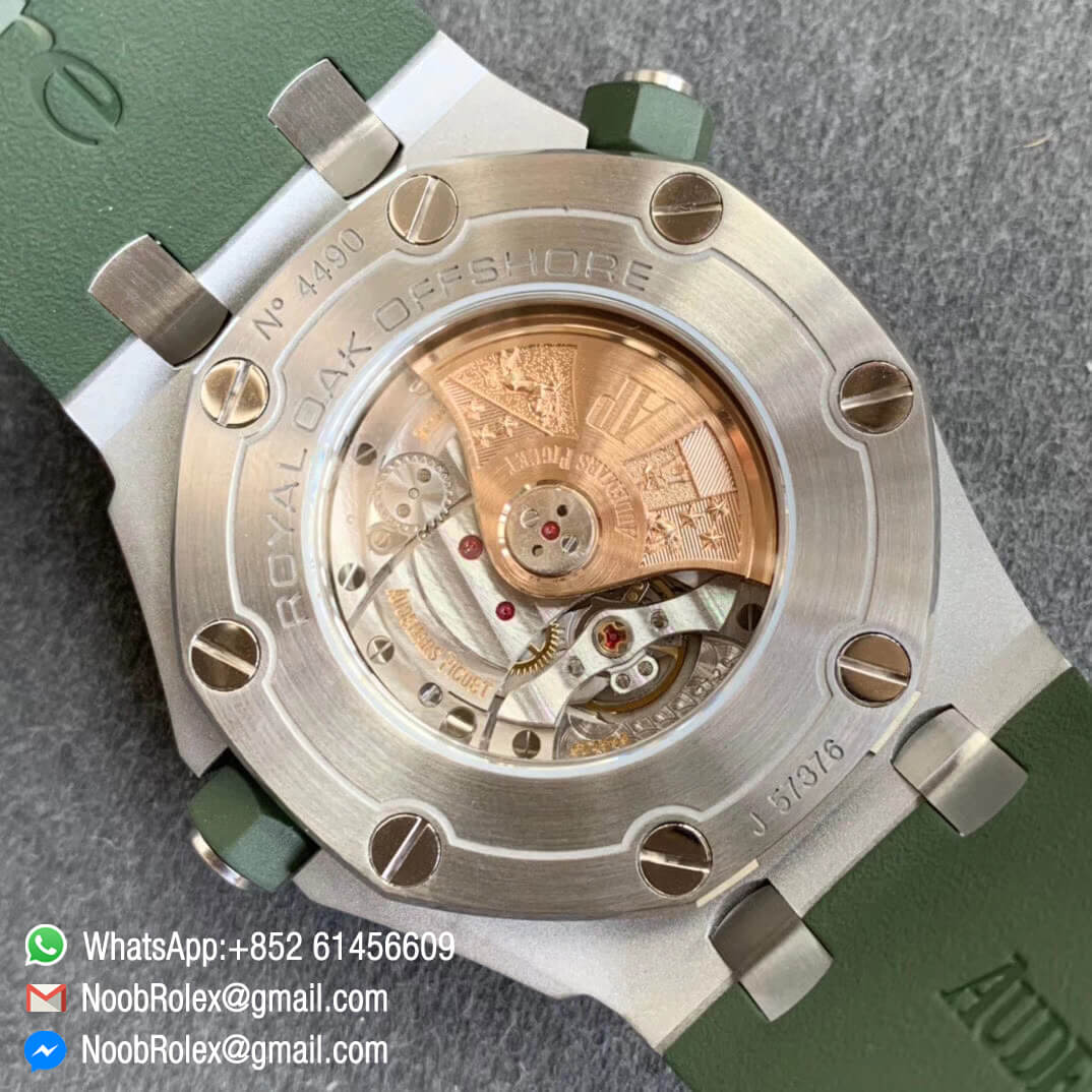 JF Watch Royal Oak Offshore Diver 15710 Green Dial and Green Rubber Strap Super Asian Clone 3120 08