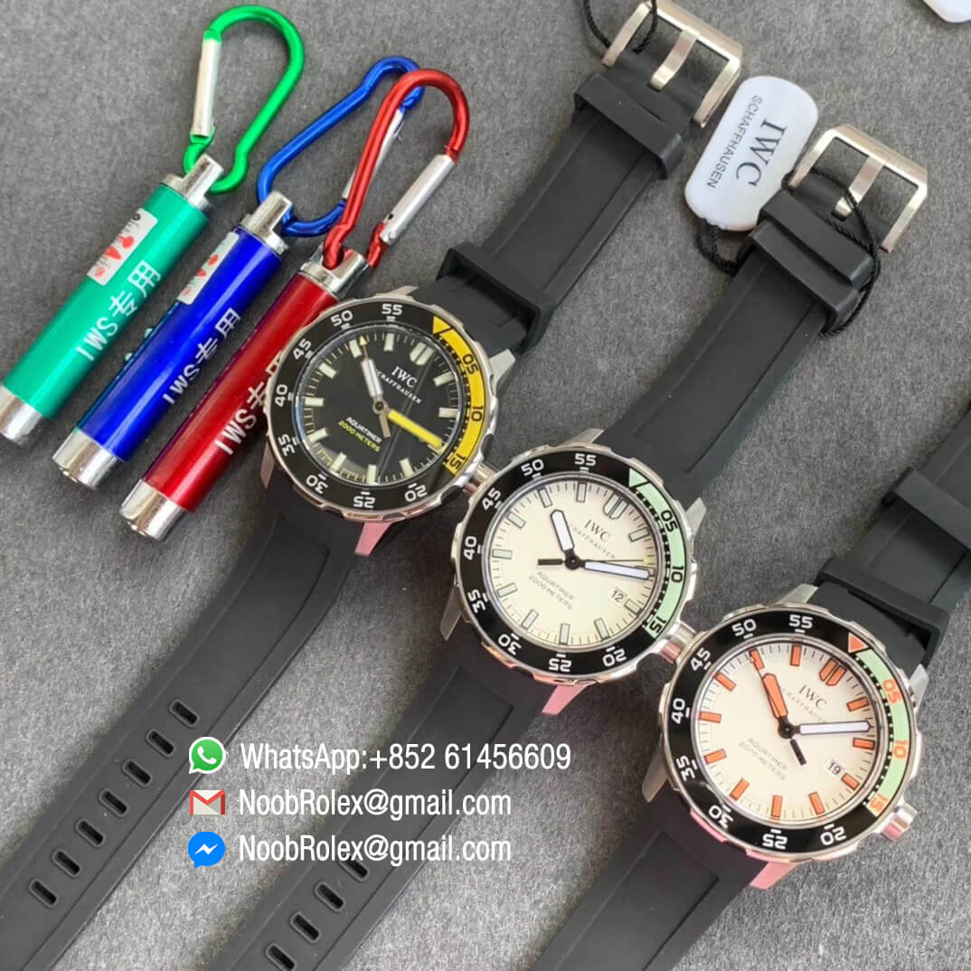 Noob Watch Aquatimer Dive Watch IW356811 Black Orange Bezel White Dial 44mm Steel Case A2892 Auto Caliber IWS Factory Top Quality 10