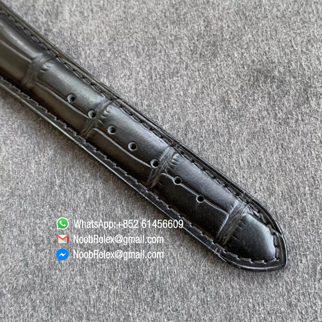 Noob Watch Master Geographic Real Power Reserve Steel Case Black Dial on Black Leather Strap A939 ZF Top Quality 07 1