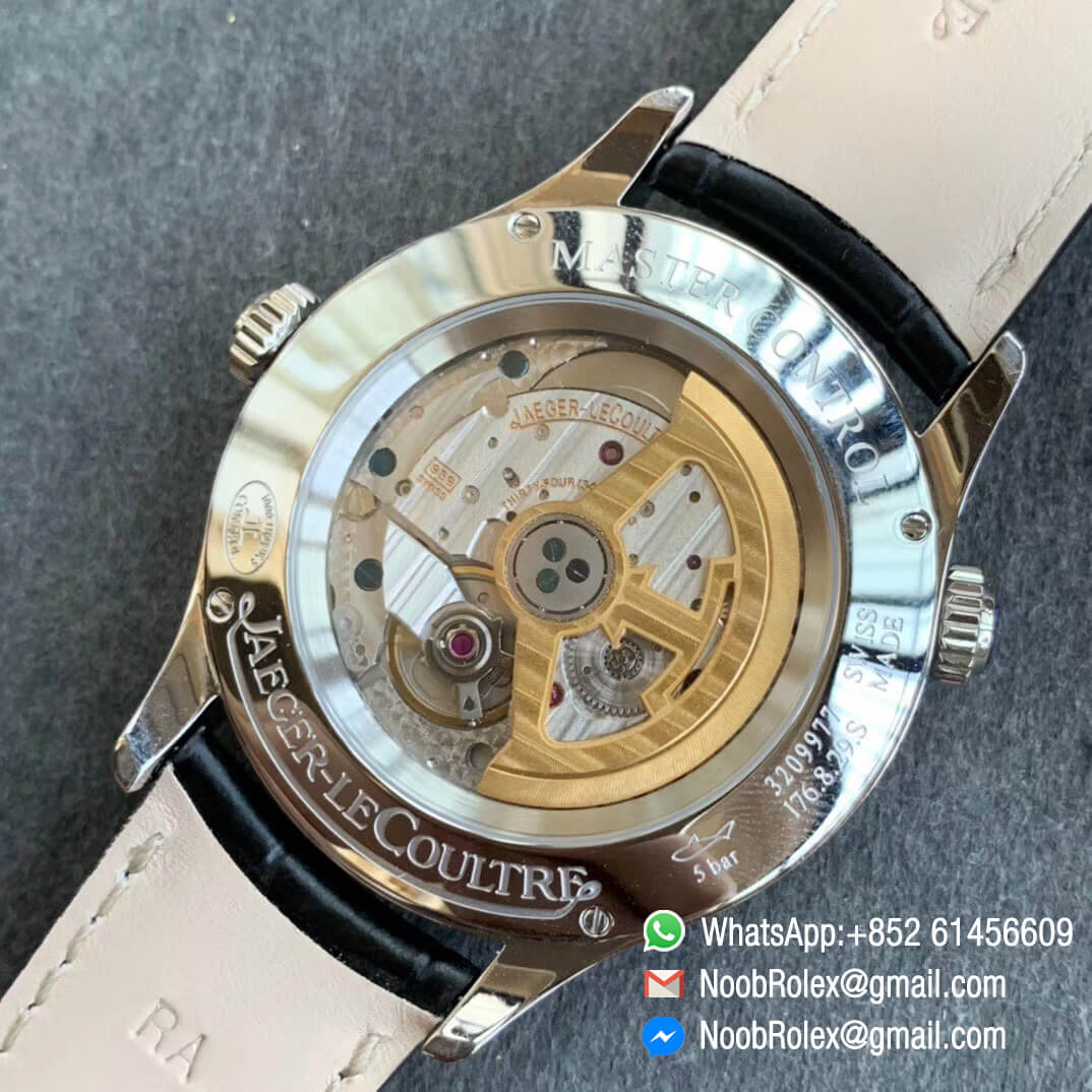 Noob Watch Master Geographic Real Power Reserve Steel Case Black Dial on Black Leather Strap A939 ZF Top Quality 08 1