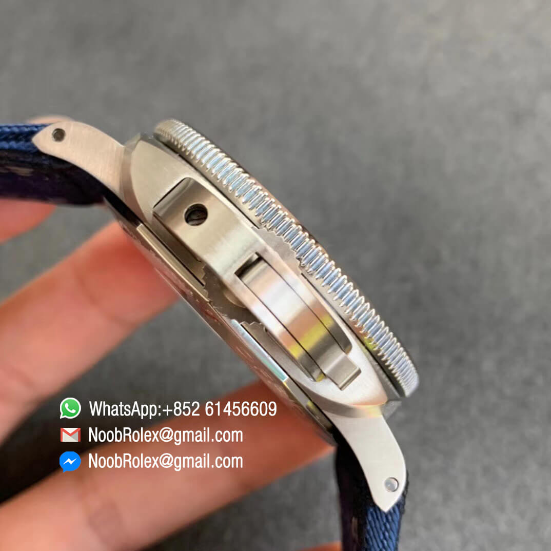 PAM985 Mike Horn Submersible Titanium Case with Black Dial on Blue Nylon Strap P9010 Clone VSF Best Edition 04 PAM985 Mike Horn Submersible Titanium Case with Black Dial on Blue Nylon Strap P9010 Clone VSF Best Edition 04