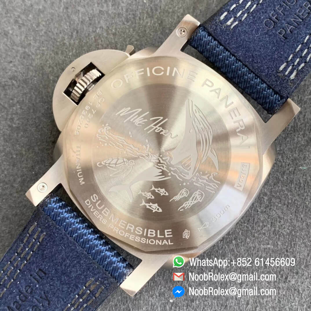 PAM985 Mike Horn Submersible Titanium Case with Black Dial on Blue Nylon Strap P9010 Clone VSF Best Edition 06 PAM985 Mike Horn Submersible Titanium Case with Black Dial on Blue Nylon Strap P9010 Clone VSF Best Edition 06