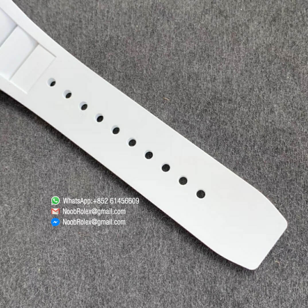 RM035 02 Rose Gold Case KVF Best Edition Skeleton Dial Black on White Rubber Strap MIYOTA8215 2