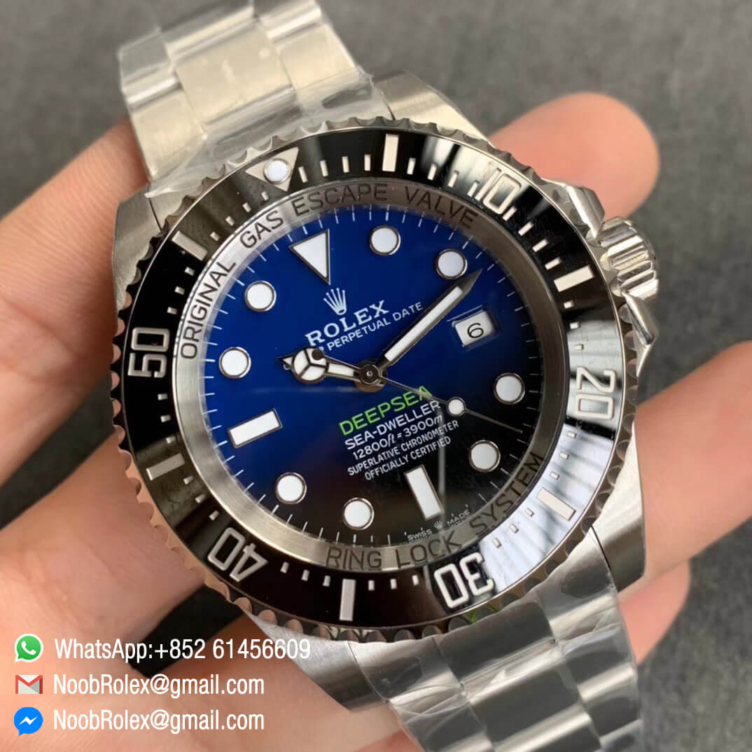 Sea Dweller 126660 D Blue DeepSea Noob Factory 2019 Best Edition Dial with a Crown Logo at 6 oclock Position 904L Steel Case and Bracelet A2836 Clone 03