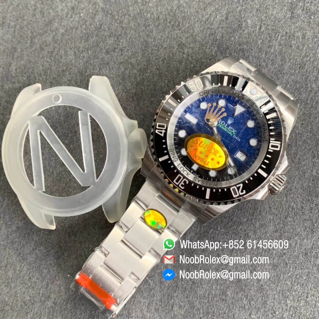 Sea Dweller 126660 D Blue DeepSea Noob Factory 2019 Best Edition Dial with a Crown Logo at 6 oclock Position 904L Steel Case and Bracelet A3235 Clone 09