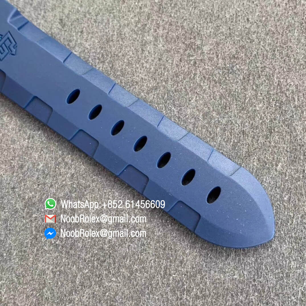 VS Factory PAM959 42mm Blue Ceramic Bezel and Gray Dial on Blue Rubber Strap with P9010 Clone Movement 06 VS Factory PAM959 42mm Blue Ceramic Bezel and Gray Dial on Blue Rubber Strap with P9010 Clone Movement 06