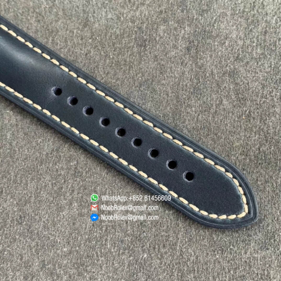 ZF Best Fake Fifty Fathoms Rose Gold Case Bright Blue Dial on Blue Leather Strap A1315 3