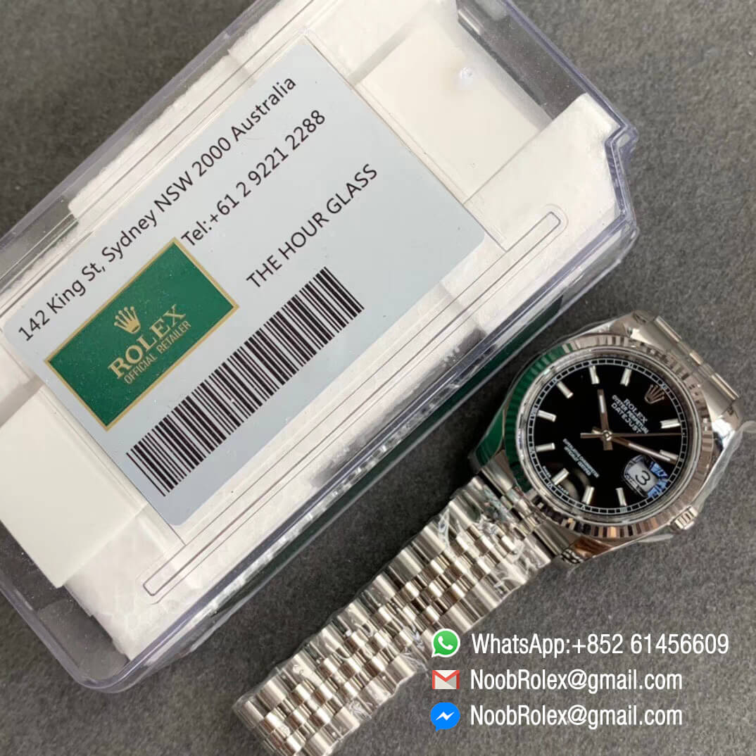 AR Factory Top Quality Replica DateJust 36mm 116234 904L Steel Case Black Dial on Jubilee Bracelet SH3135 V2 09