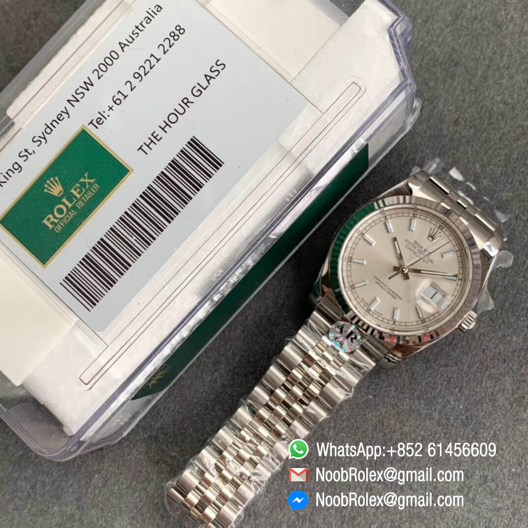 ARF Top Quality Clone DateJust 36mm 116234 904L Steel Case Rhodium Dial on Jubilee Bracelet SH3135 V2 09