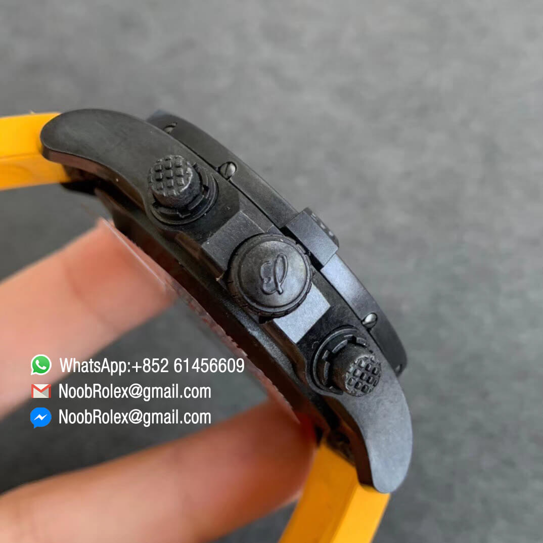 Breitling Avenger Hurricane 45mm Chrono GF Super Clone Best Edition Black Dial on Black Nylon Strap A7750 04