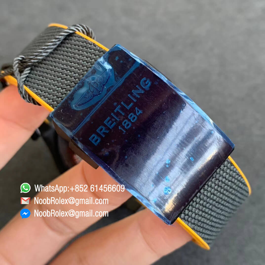 Breitling Avenger Hurricane 45mm Chrono GF Super Clone Best Edition Black Dial on Black Nylon Strap A7750 06