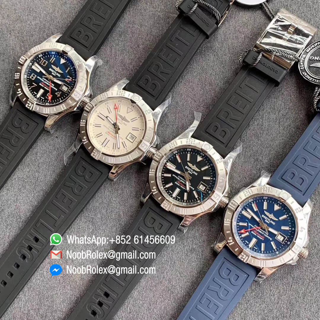 GF Factory New Avenger II GMT V2 Edition Steel Case Black Dial Stick Markers on Rubber Strap A2836 10