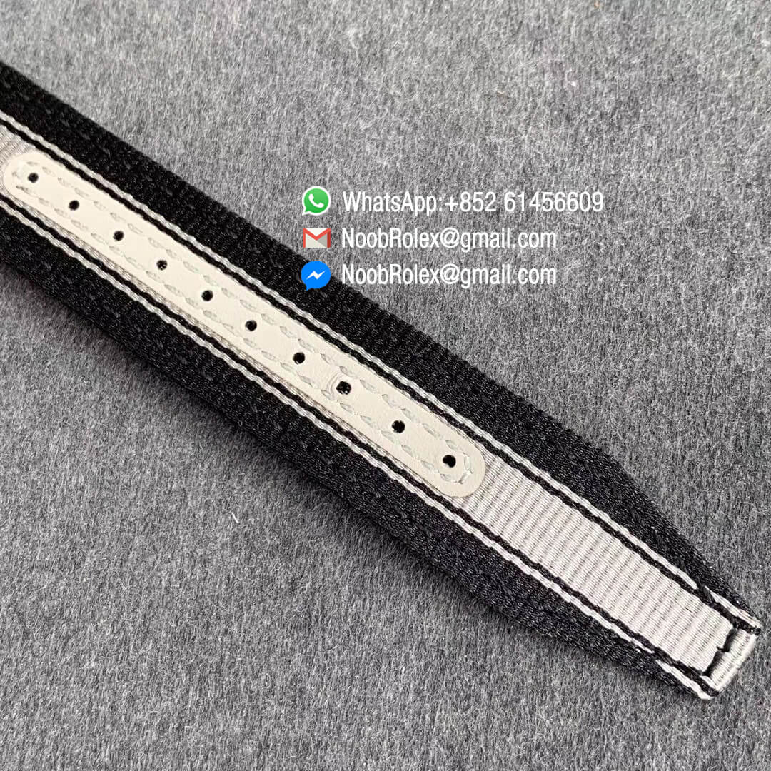 MF Best Clone Watch IWC Top Gun IW326901 Ceramic Case Black Dial on Black White Nylon Strap A2892 07