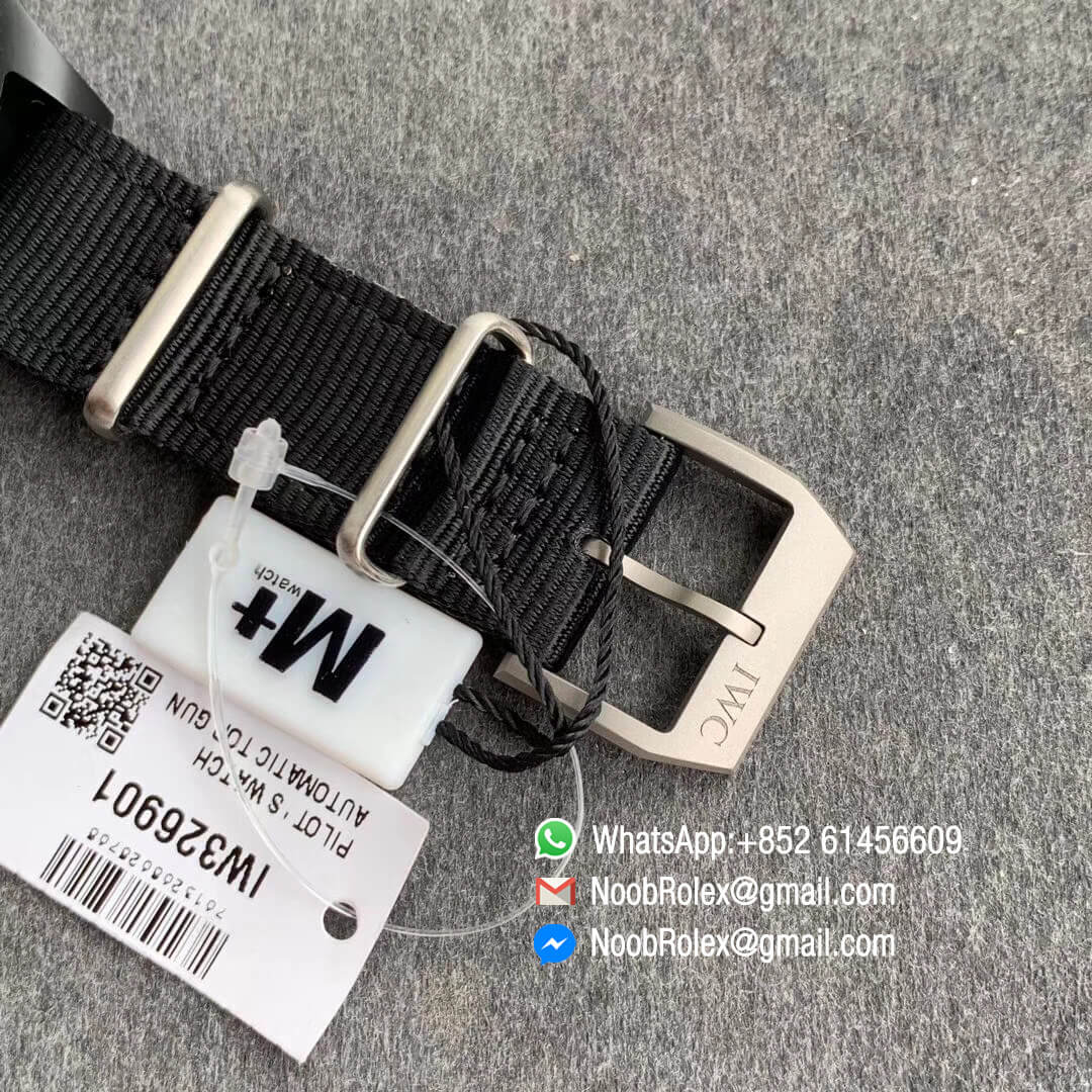 MF Top Replica IWC Top Gun IW326901 Ceramic Case Black Dial on Black Nylon Strap A2892 07