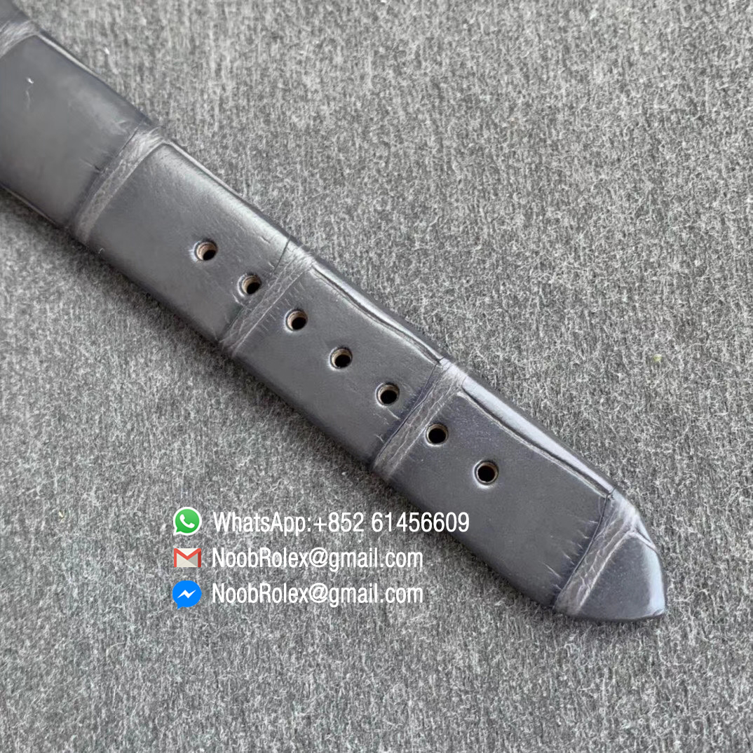 Omega De Vile Tresor Ladies Watch 36mm Rose Gold Case with Diamonds White Dial Swiss Quartz Movement Black Croco Strap 07