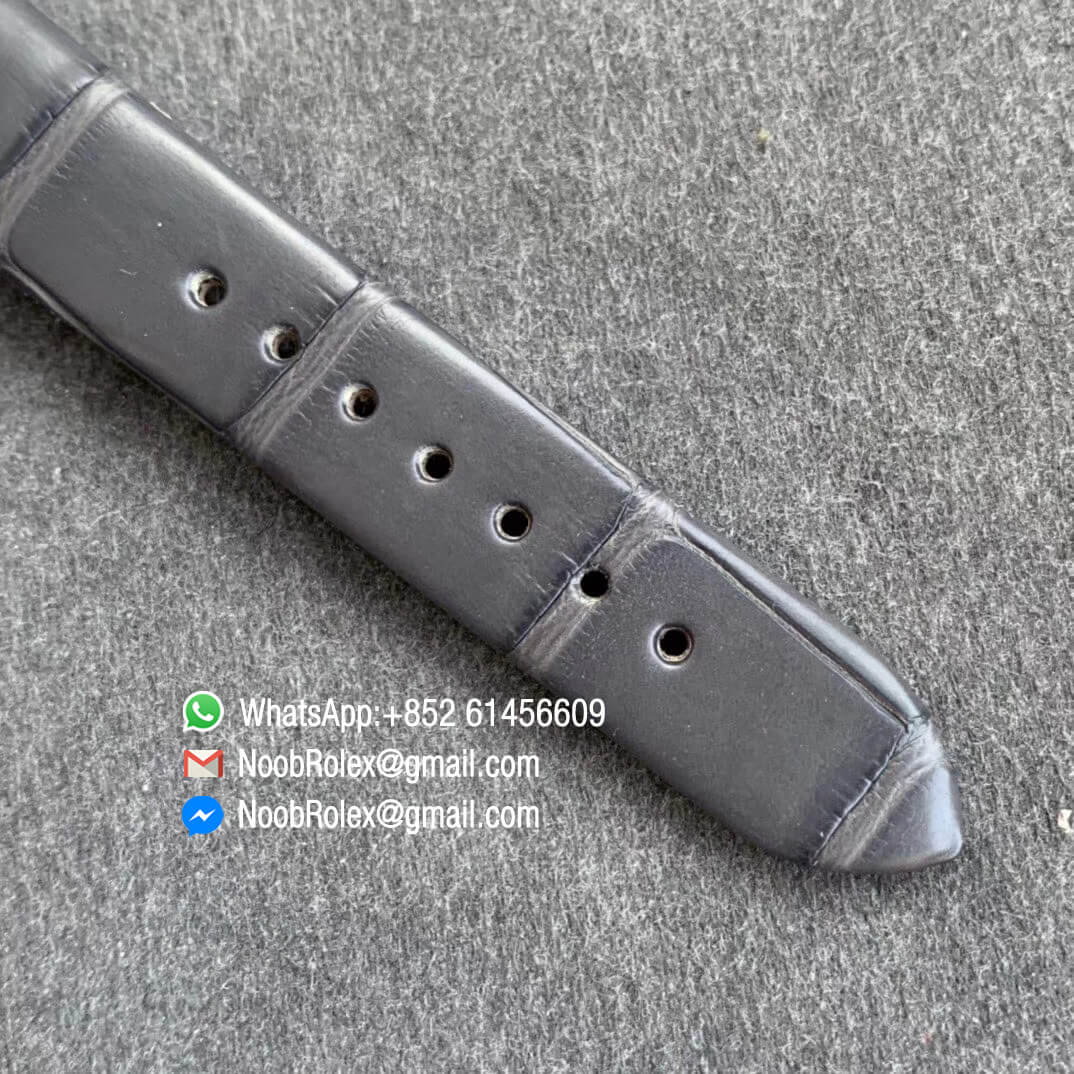 Omega De Vile Tresor Ladies Watch 36mm Steel Case with Diamonds White Dial Rose Gold Markers Swiss Quartz Movement Black Croco Strap 07