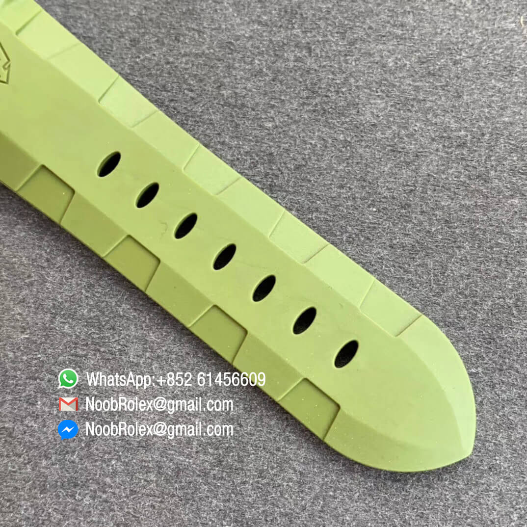 Swiss Watch Replica PAM961 Carbotech Case Carbon Dial on Green Rubber Strap Clone P9010 Movement 07