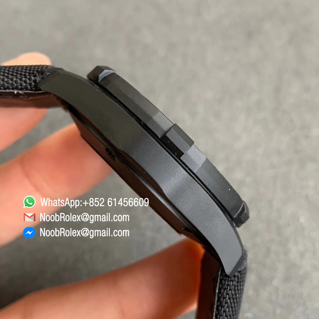 TBF Best Replica Tag Heuer Aquaracer Calibre 5 DLC Titanium Case Rose Gold Stick Markers Carbon Dial on Nylon Strap A2824 05