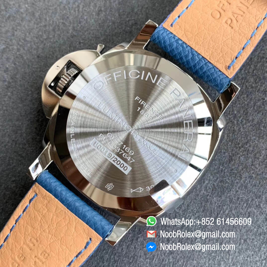 VSF PAM00906 Luminor Due White Dial on Blue Leather Strap Asian Clone XXXIV Movement 08