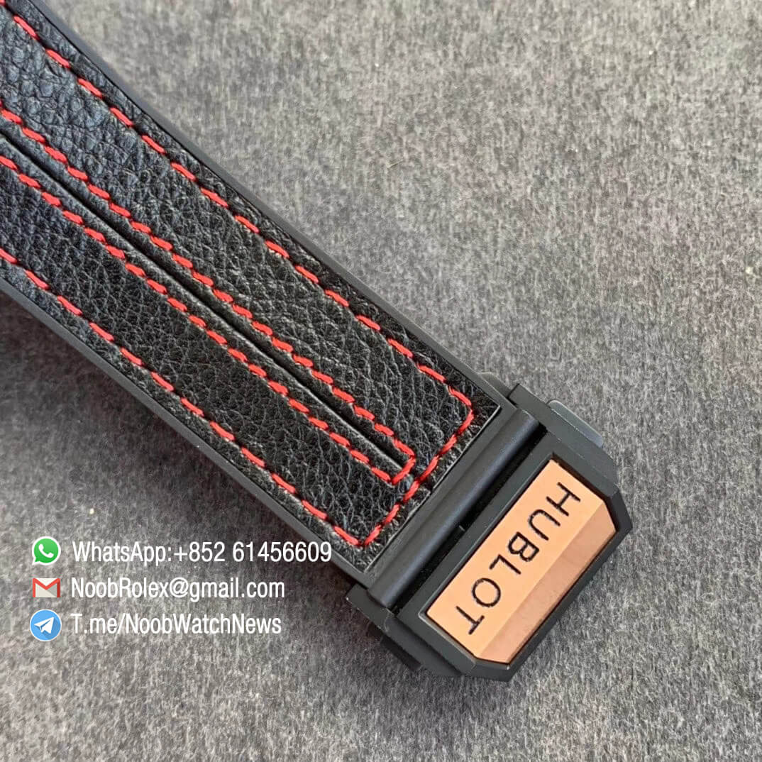 Big Bang Ferrari Unico Rose Gold Case Carbon Fiber Bezel V6F Best Edition Skeleton Dial on Black Gummy Strap HUB1288 06