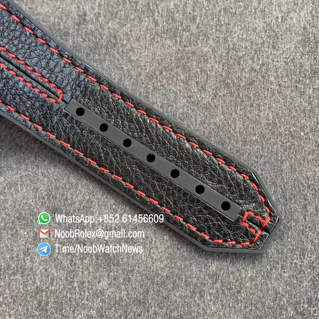 Big Bang Ferrari Unico Rose Gold Case Carbon Fiber Bezel V6F Best Edition Skeleton Dial on Black Gummy Strap HUB1288 07