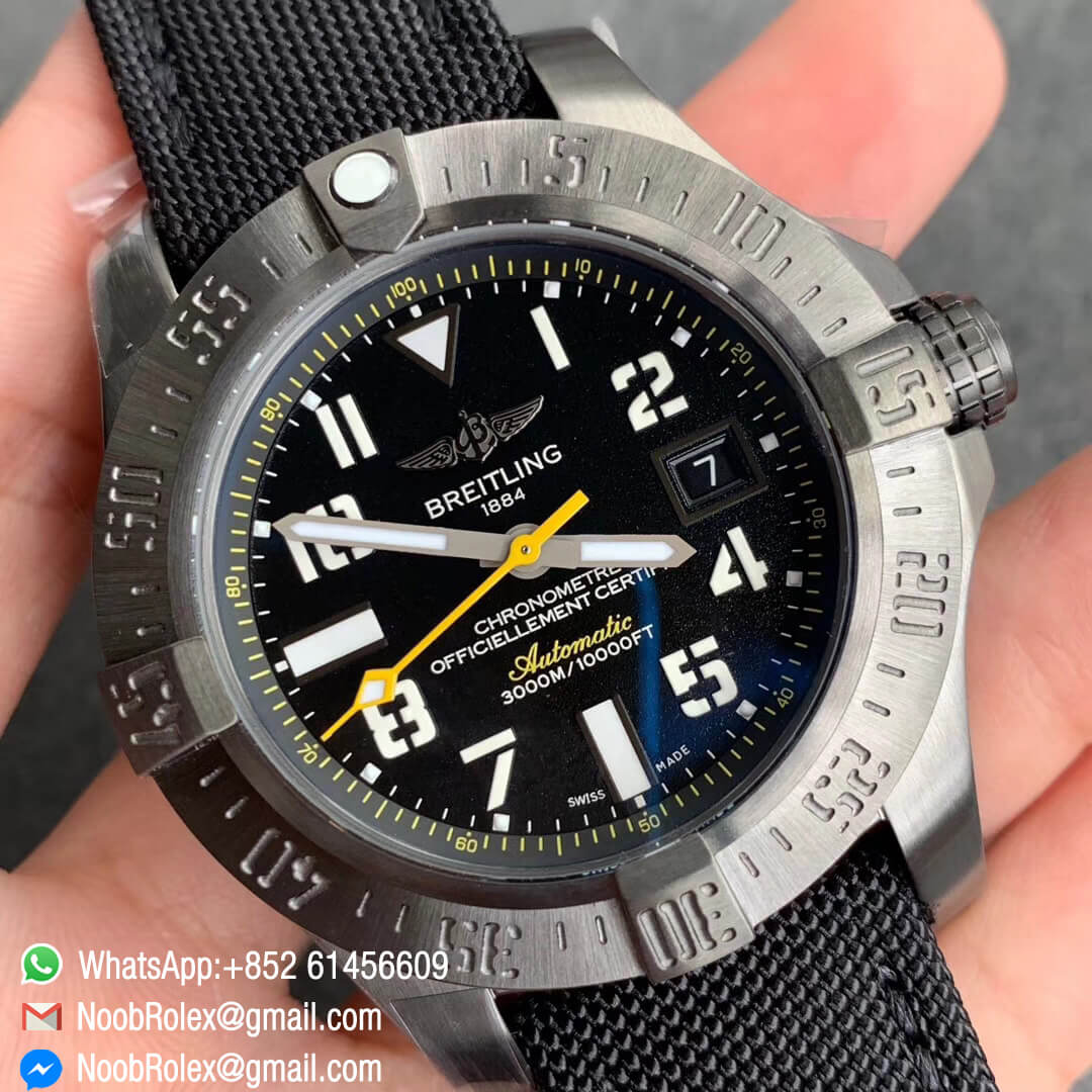 GF Best Clone Edition Avenger II Seawolf Hong Kong Limition PVD Case Yellow Hand Black Dial On Black Nylon Strap A2824 02