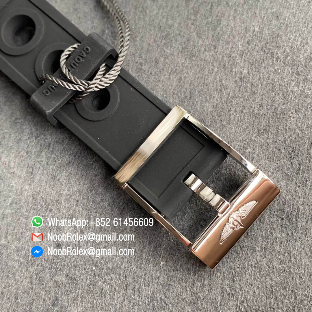 GF Best Edition V2 Avenger II Seawolf Steel Case Black Dial Roman Markers on Black Rubber Strap A2824 06