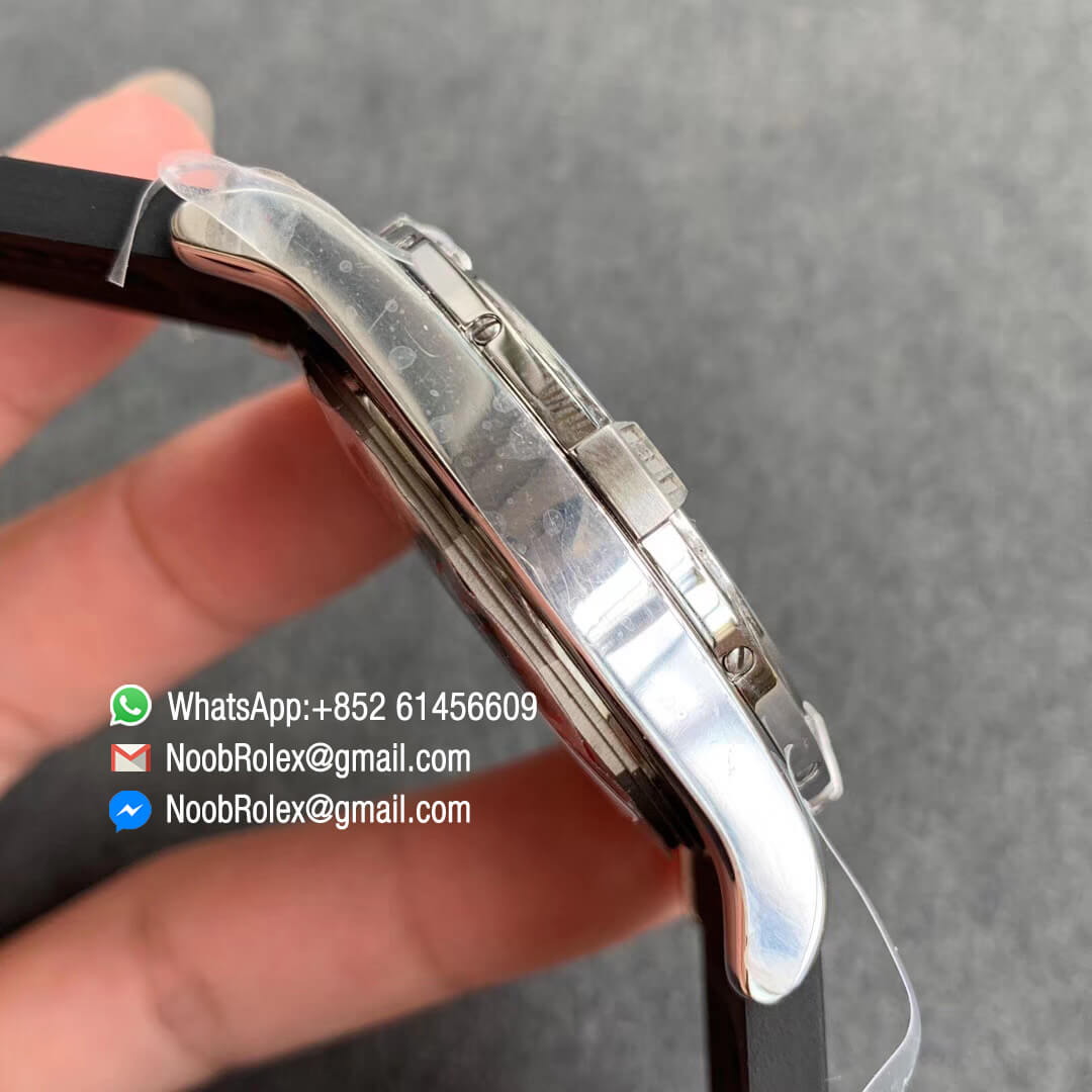 GF Factory Top Fake Avenger II GMT V2 Edition Steel Case White Dial Stick Markers on Rubber Strap A2836 Noob Watch News 05