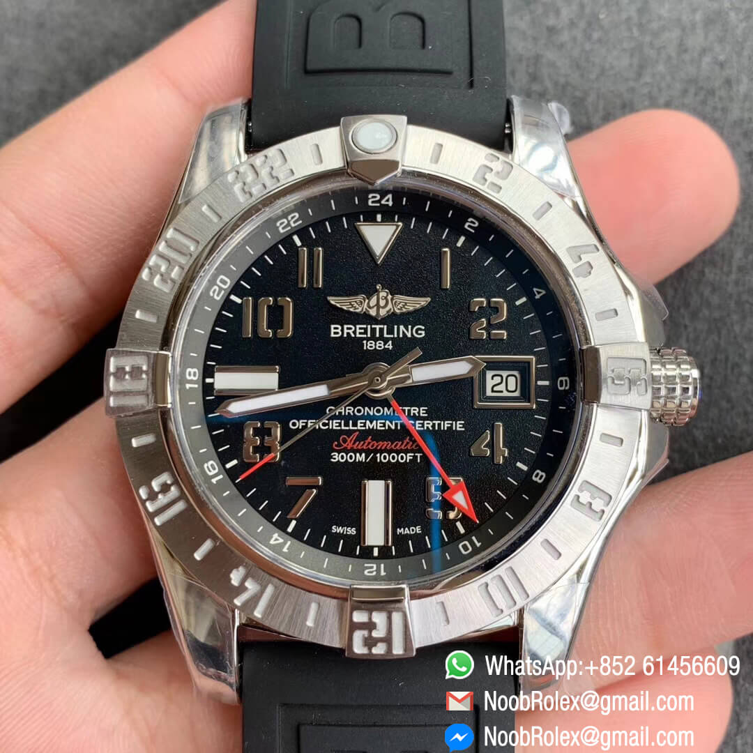 GF Factory Top Rep Avenger II GMT V2 Edition Steel Case Black Dial on Rubber Strap A2836 Noob Watch News 01