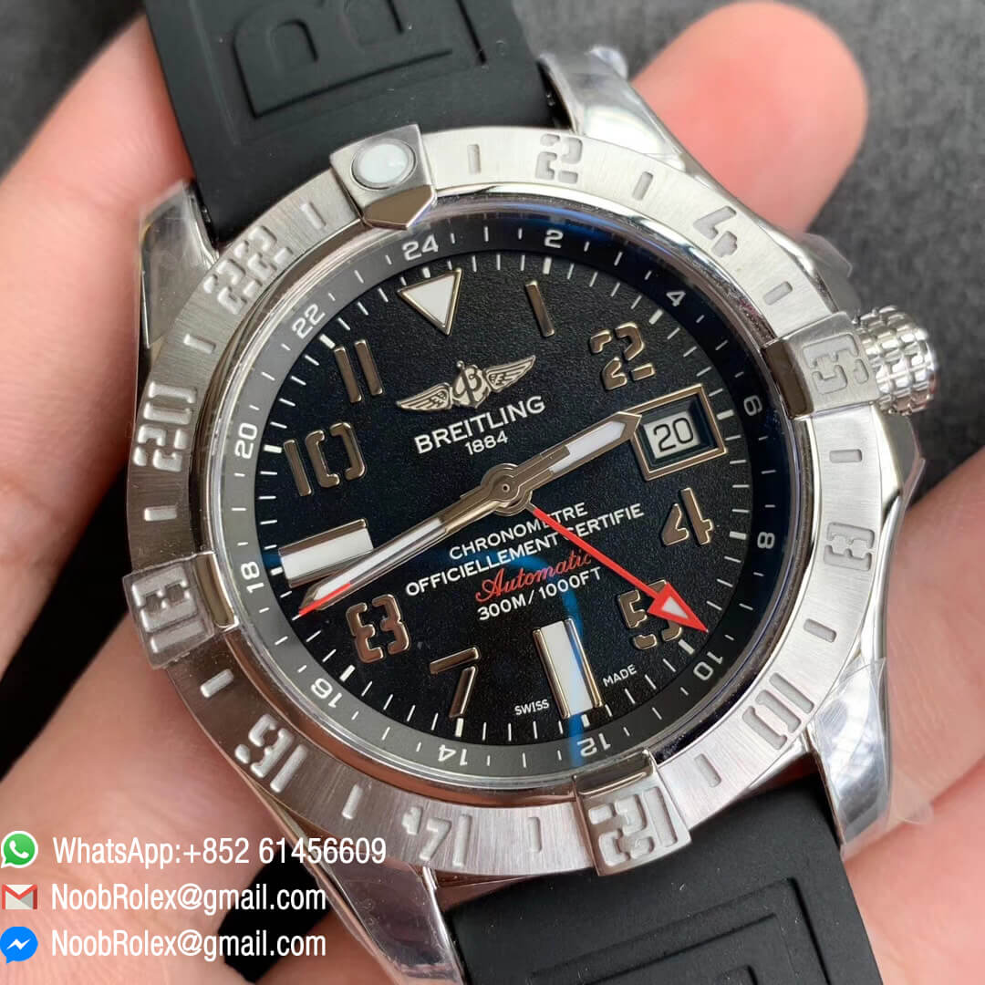 GF Factory Top Rep Avenger II GMT V2 Edition Steel Case Black Dial on Rubber Strap A2836 Noob Watch News 02
